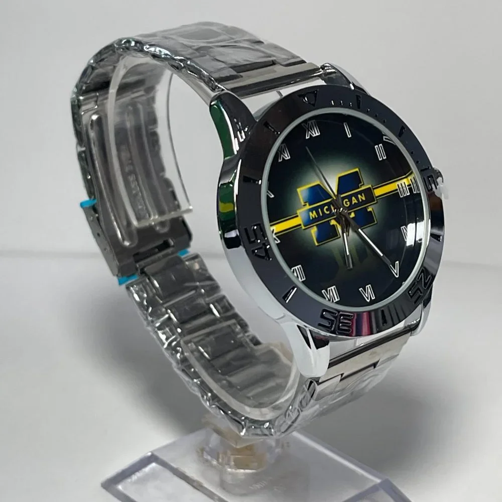 Michigan Wolverines NCAA Stainless Steel Men's Watch NEW!!